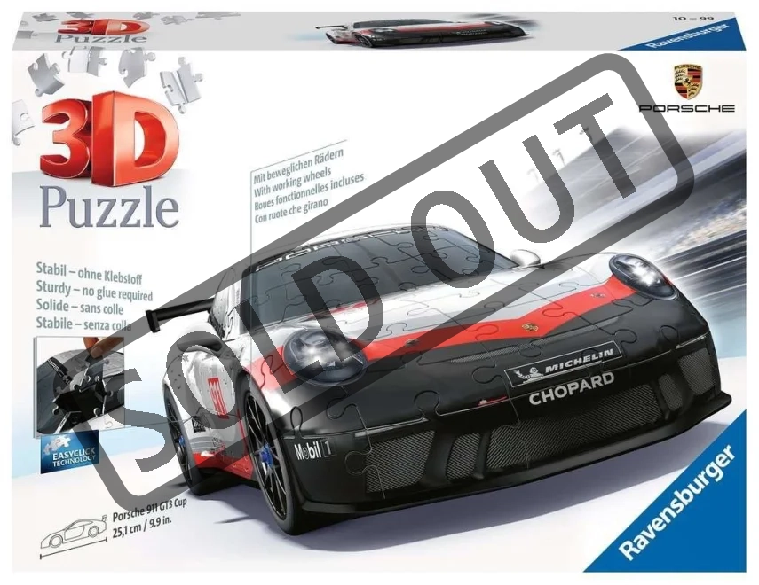 RAVENSBURGER 3D puzzle Porsche 911 GT3 Cup 108 dílků