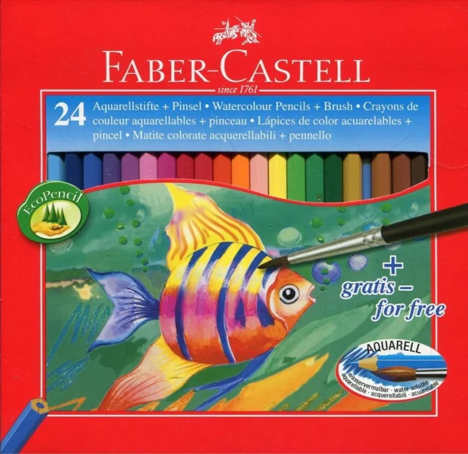 Faber-Castell Akvarelové pastelky 24ks + štětec
