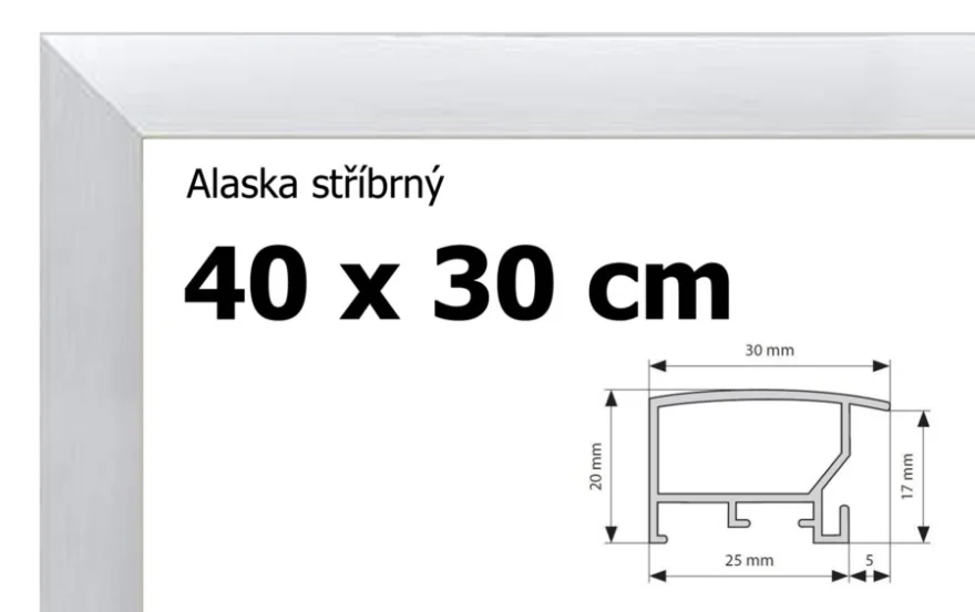BFHM Alaska hliníkový rám 40x30cm - stříbrný