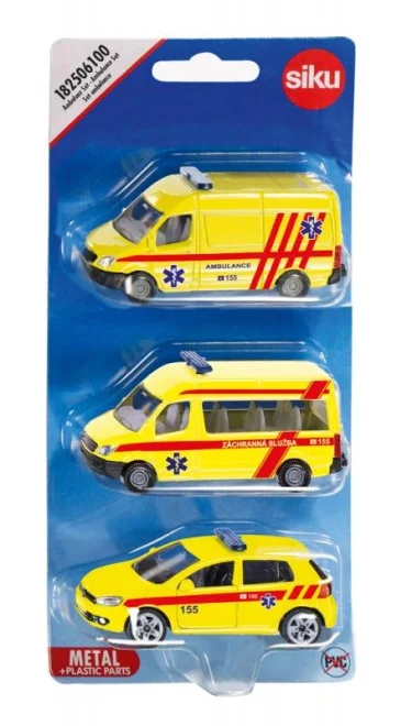 SIKU Ambulance sada 3 aut - česká verze