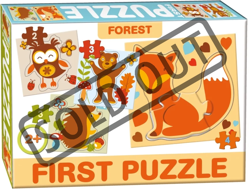 DOHÁNY Baby puzzle Lesní zvířata 4v1 (2-4 dílky)