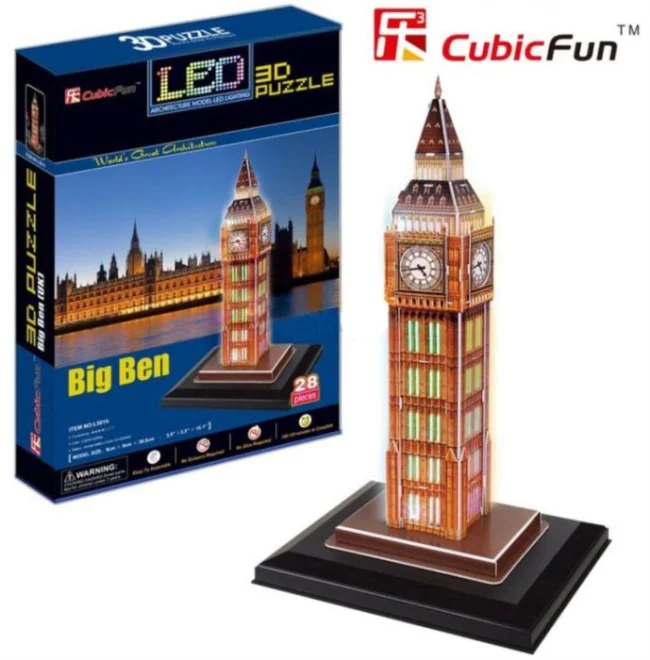 CUBICFUN Svítící 3D puzzle Big Ben 28 dílků