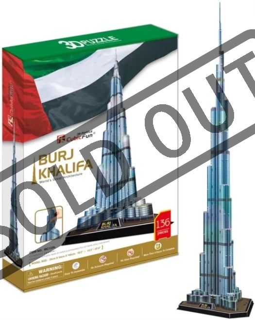 CUBICFUN 3D puzzle Burj Khalifa 136 dílků