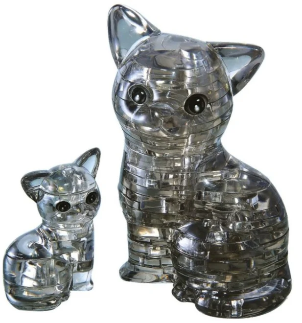 HCM KINZEL 3D Crystal puzzle Kočka s koťátkem 49 dílků