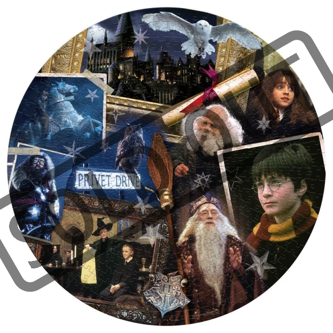 WINNING MOVES Kulaté puzzle Harry Potter a Kámen mudrců 500 dílků