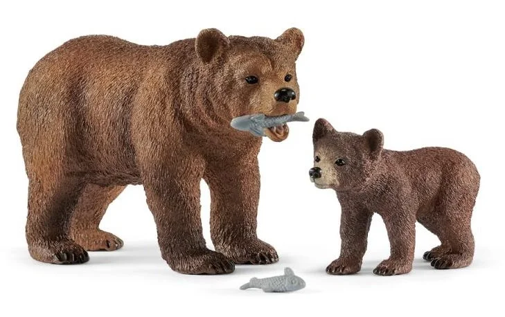 SCHLEICH Wild Life® 42473 Medvěd grizzly – matka s mládětem