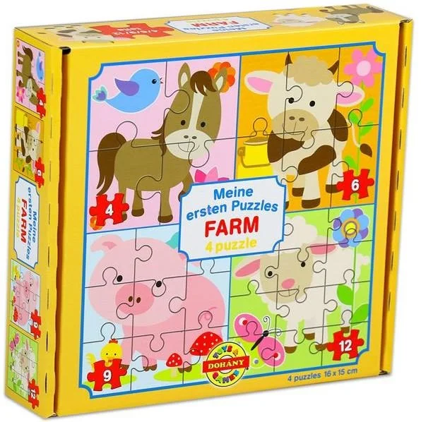 DOHÁNY Puzzle Farma 4v1 (4,6,9,12 dílků)
