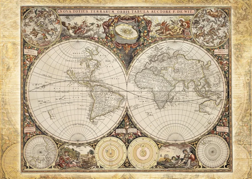 SCHMIDT Puzzle Historická mapa světa 2000 dílků