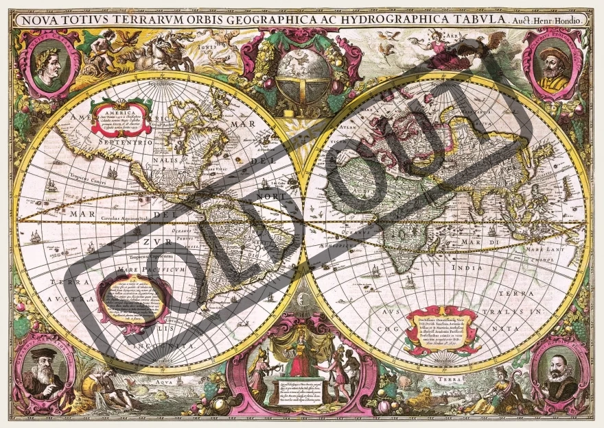 TREFL Puzzle Historická mapa světa r. 1630, 2000 dílků