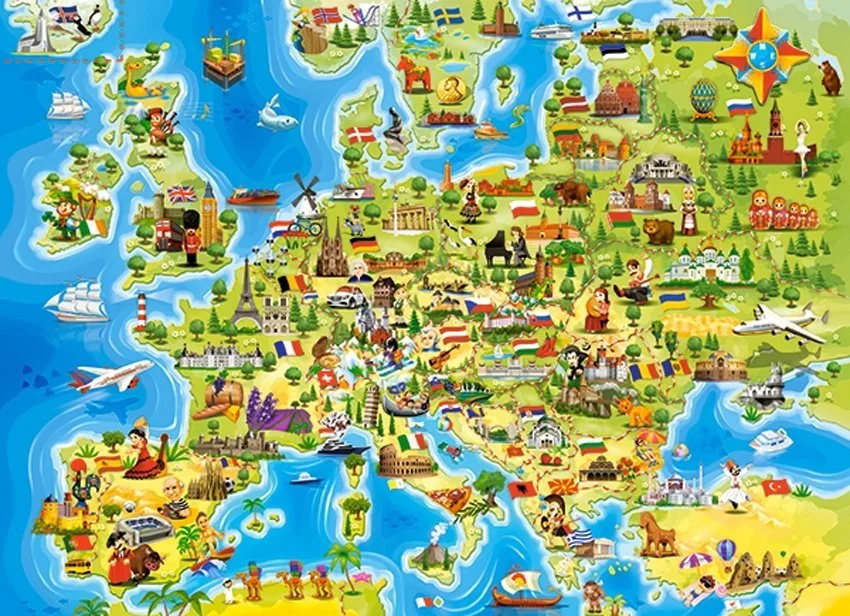 CASTORLAND Puzzle Mapa Evropy 100 dílků