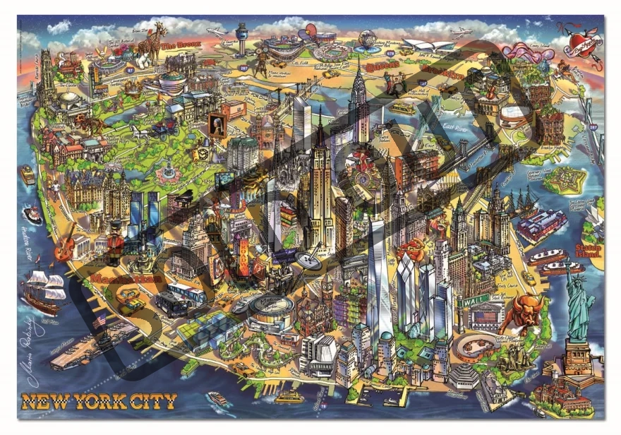 EDUCA Puzzle Mapa New Yorku 500 dílků