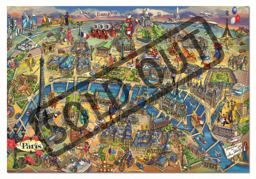 EDUCA Puzzle Mapa Paříže 500 dílků