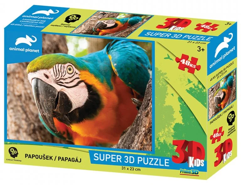 PRIME 3D Puzzle Papoušek 3D 48 dílků