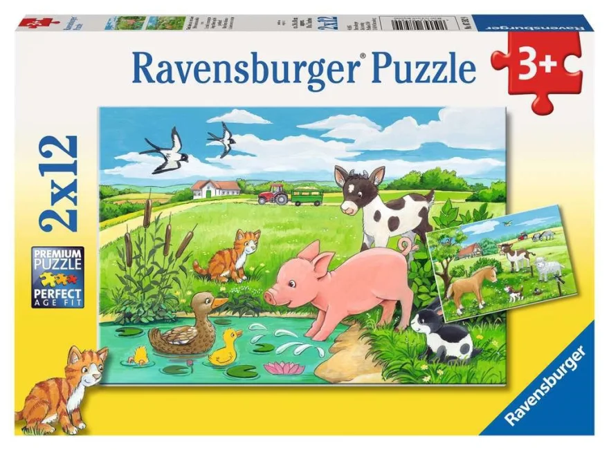RAVENSBURGER Puzzle Zvířecí mláďata 2x12 dílků