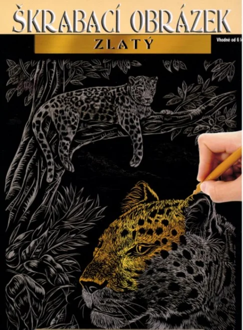 ARTLOVER Škrabací obrázek (zlatý) - Gepard