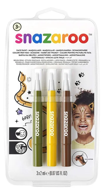 SNAZAROO Štětce Brush Pen s barvami na obličej - Džungle