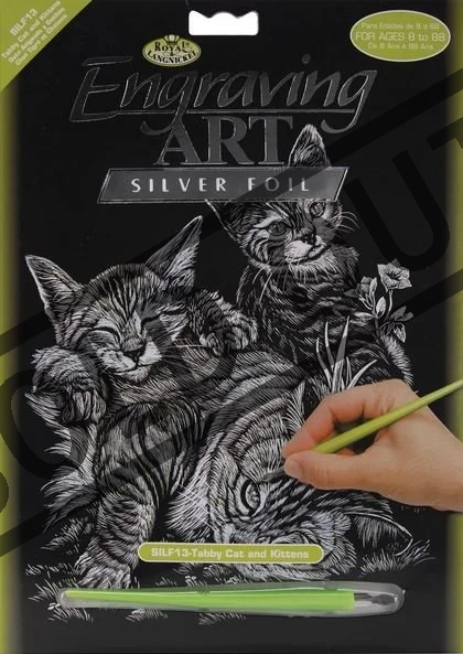 ROYAL & LANGNICKEL Stříbrný škrabací obrázek Kočky