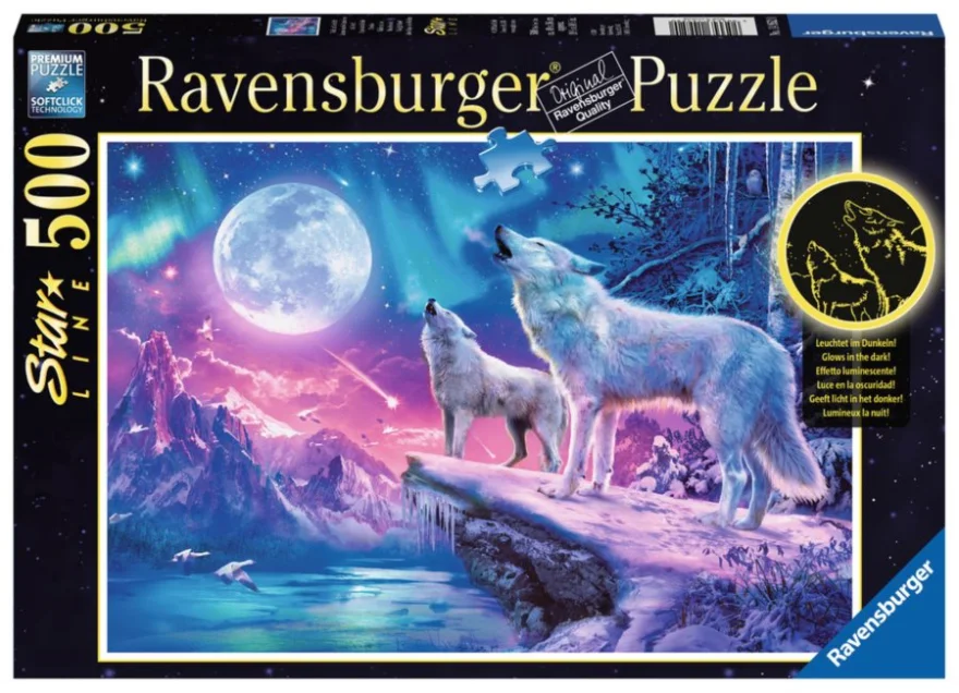 RAVENSBURGER Svítící puzzle Vytí za soumraku 500 dílků
