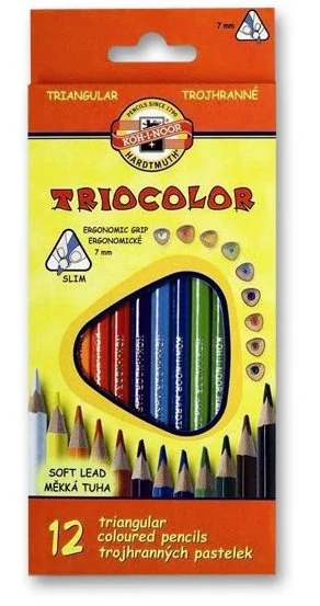 KOH-I-NOOR Trojhranné pastelky tenké Triocolor 12 ks