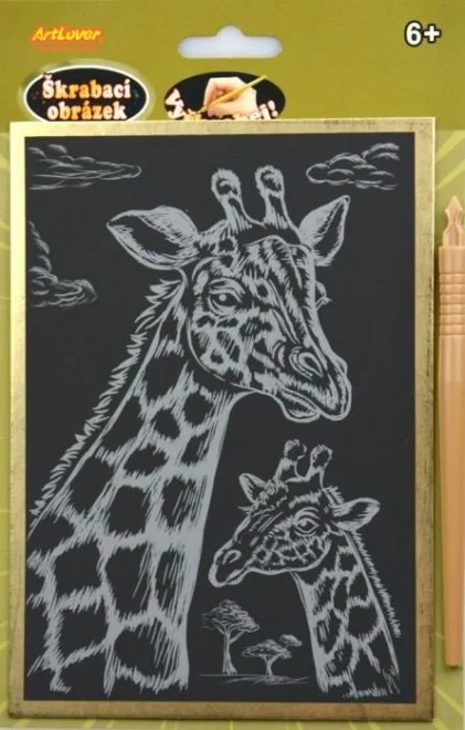 ARTLOVER Zlatý škrabací obrázek - Žirafy