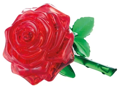 poškozený obal: 3D Crystal puzzle Růže červená 44 dílků