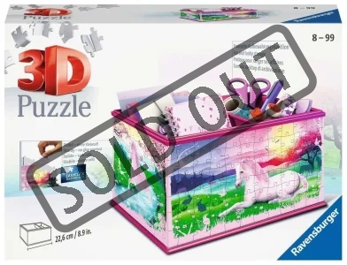 3D puzzle úložný box: Odpočívající jednorožec 216 dílků