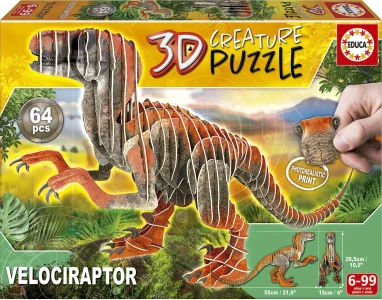 3D puzzle Velociraptor 64 dílků