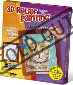 Kreativní sada 3D malování Relief Painting: Mainská mývalí kočka
