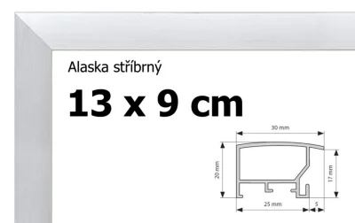 Alaska hliníkový rám 13x9cm - stříbrný