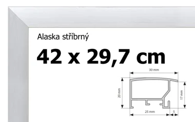 Alaska hliníkový rám na puzzle 42x29,7cm A3 - stříbrný