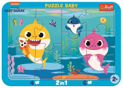 Baby puzzle Baby Shark: Šťastní žraloci 2v1, 10 dílků