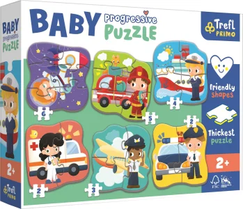 Baby puzzle Povolání a vozidla 6v1 (2-6 dílků)