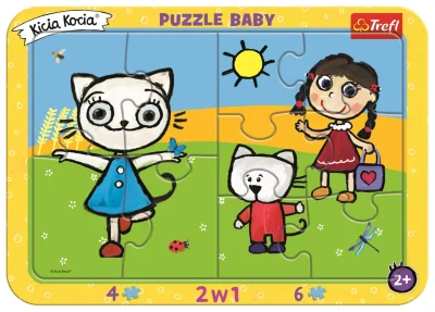 Baby puzzle Kicia Kocia: Šťastné kotě 2v1, 10 dílků