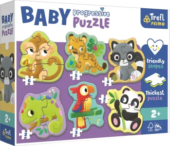 Baby puzzle V lese 6v1 (2-6 dílků)