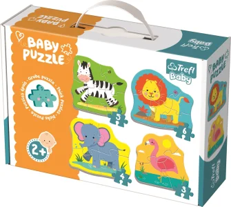 Baby puzzle Zvířata na safari 4v1 (3,4,5,6 dílků)