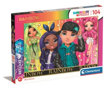 Brilliant puzzle Rainbow High: Jade, Krystal, River a Stella 104 dílků