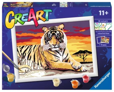 CreArt Malování podle čísel: Majestátní tygr 24x18cm