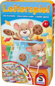 Dětská hra Myšky a žebříky v plechové krabičce