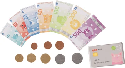 Dětské peníze s kreditní kartou - Zvířátkové eura