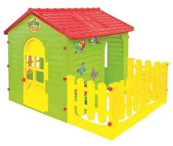 Dětský zahradní domeček zelený s terasou