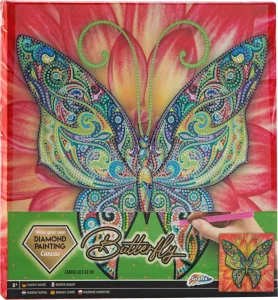 Diamantové malování na rámu Motýl 30x30cm