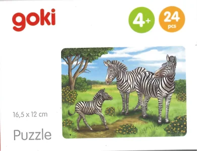 Dřevěné puzzle Africká zvířata: Zebry 24 dílků
