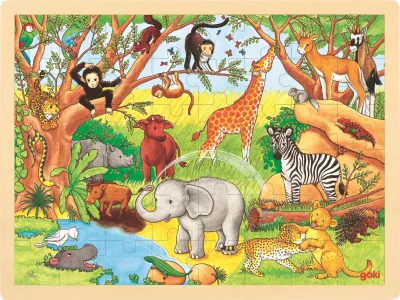Dřevěné puzzle Afrika 48 dílků