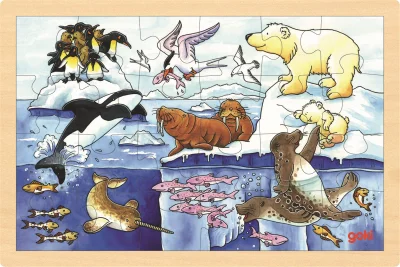 Dřevěné puzzle Arktická zvířata 24 dílků
