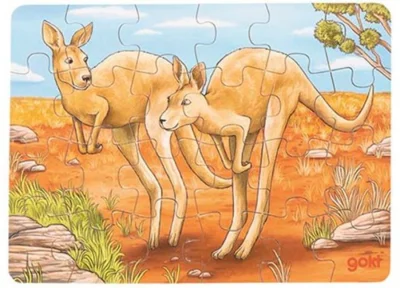 Dřevěné puzzle Australská zvířata: Klokani 24 dílků