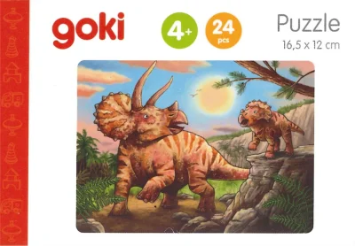 Dřevěné puzzle Dinosauři: Triceratops 24 dílků