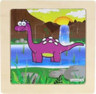 Dřevěné puzzle Dinosaurus: Brontosaurus 9 dílků