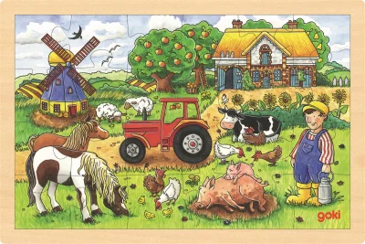 Dřevěné puzzle Farma pana Millera 24 dílků