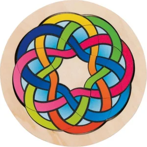 Dřevěné puzzle Hlavolam - kruh 16 dílků