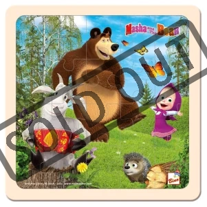 Dřevěné puzzle Máša a medvěd s kozlíkem, 20 dílků